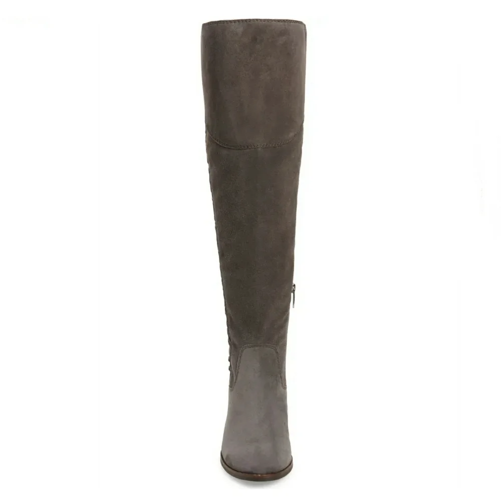 Vince Camuto Gray Suede Wide Calf OTK Boots